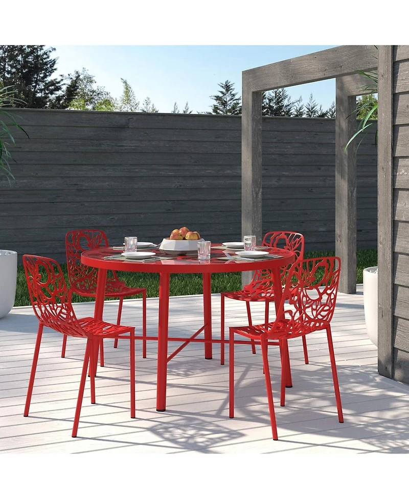 LeisureMod Modern Devon Aluminum Chair, Set of 4