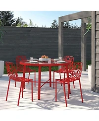 LeisureMod Modern Devon Aluminum Chair, Set of 4