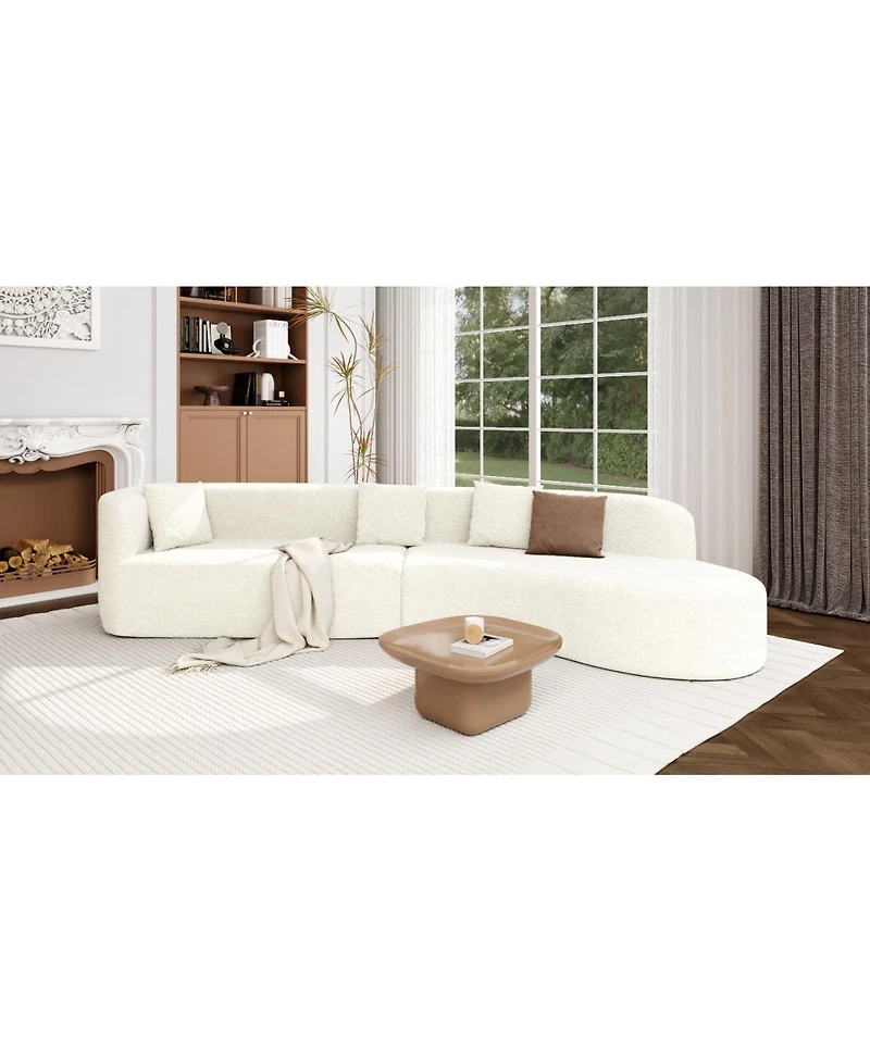 Streamdale Furniture Modern Curved Sectional Sofa with Pillows