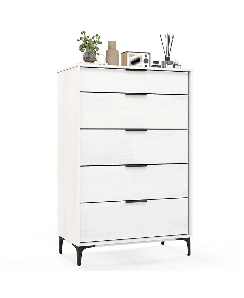 Interlock System 5-Drawer Dresser – Durable Storage for Bedroom, Living Room, or Closet Organization