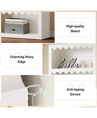 Tribesigns 5-Tier Open Bookcase, 70-Inch Tall Bookshelf with Scalloped Edges