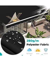 Aecojoy 13'x10' Manual Retractable Awning Sun Shade, Patio Canopy
