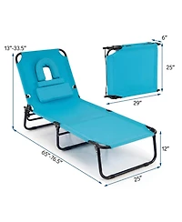 Gouun Folding Face-Down Tanning Chair with 3 Removable Pillows