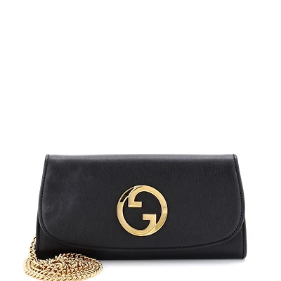 Pre-Owned Gucci Blondie Nm Continental Chain Wallet Leather