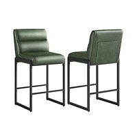 Slickblue Modern Bar Stools Set of 2 Counter Height with Back Support