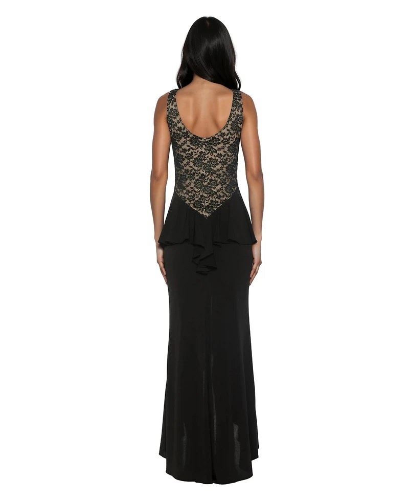 Alexia Admor Women's Perrin Boatneck Ruffle Gown