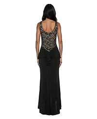 Alexia Admor Women's Perrin Boatneck Ruffle Gown