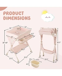 Gouun Infant Diaper Changing Table with Water Basin and Wheels