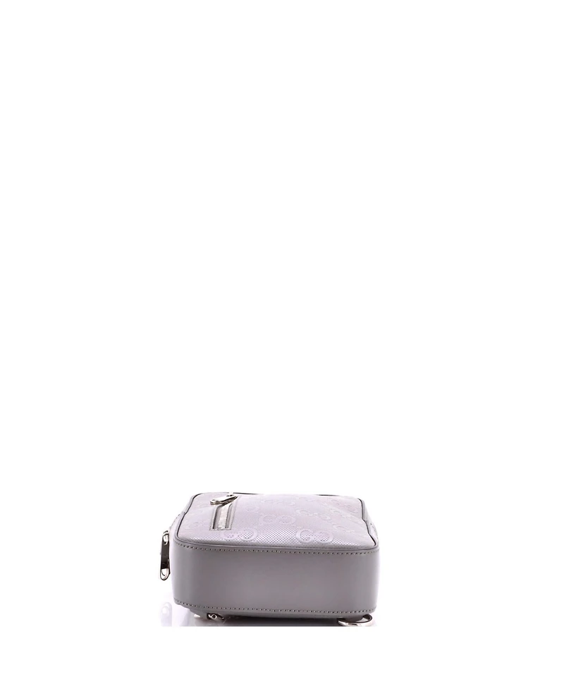 Pre-Owned Gucci Sling Backpack Gg Embossed Perforated Leather