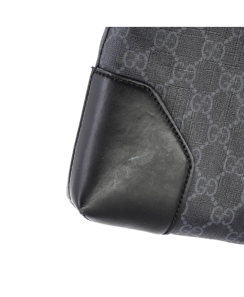 Pre-Owned Gucci Medium Web Zip Flat Messenger Gg Coated Canvas