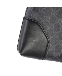 Pre-Owned Gucci Medium Web Zip Flat Messenger Gg Coated Canvas