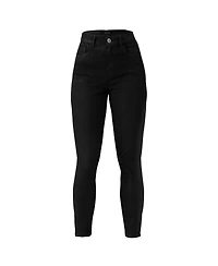 Ivonne Women's Skinny Jeans with Button and Patch Pockets