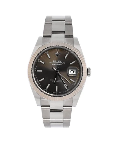 Pre-Owned Rolex Oyster Perpetual Datejust Slate Automatic Watch in Stainless Steel and White Gold 41mm