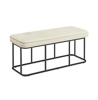 Slickblue Industrial Entryway Bench with Steel Frame Storage Shelf