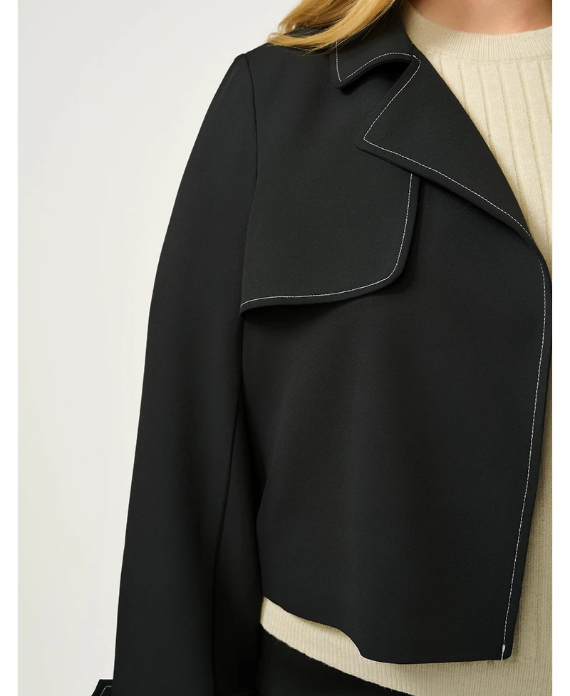 Estelle Plus Jude Cropped Contract Stitch Trench Jacket