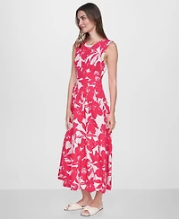 Dkny Women's Sleeveless Printed Midi Dress