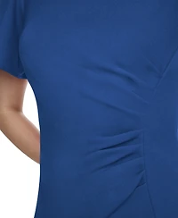 Dkny Women's Short-Sleeve Boat Neck Ruched Dress