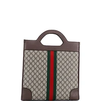 Pre-Owned Gucci Medium Ophidia Cut Out Handle Tote Gg Coated Canvas
