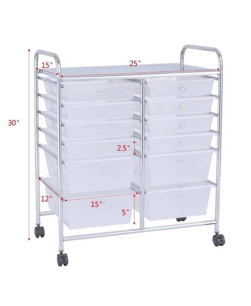 Gouun Metal Frame Multi-Tier Rolling Storage Bin Organizer