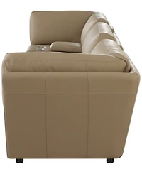 Versa 5-Pc. Leather Sofa with 2 Consoles