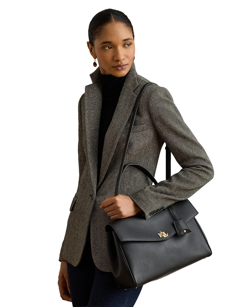 Lauren Ralph Lauren Farrah Soft Leather Medium Satchel Handbag