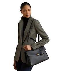Lauren Ralph Lauren Farrah Soft Leather Medium Satchel Handbag