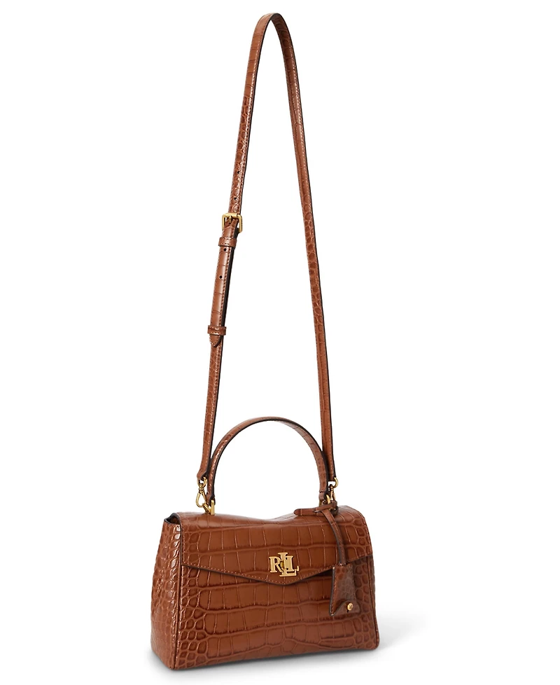 Lauren Ralph Farrah Embossed Small Soft Satchel Handbag