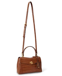 Lauren Ralph Farrah Embossed Small Soft Satchel Handbag