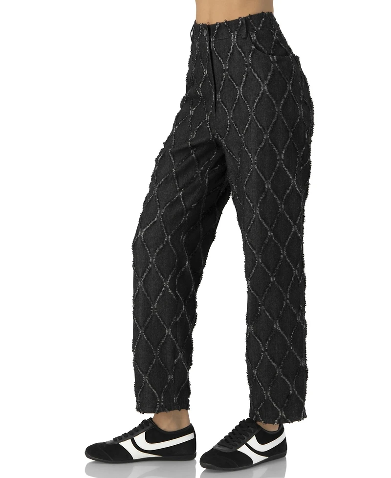 Ivonne Women's Straight-Leg Jeans with Distressed Detail