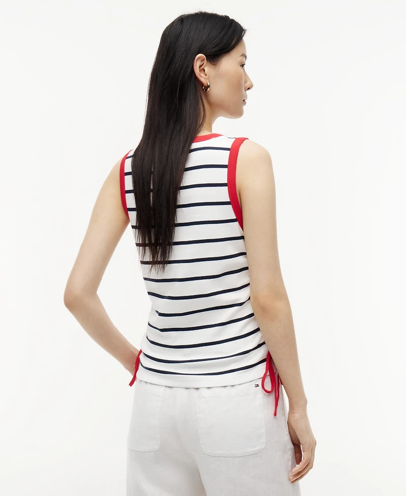 Tommy Hilfiger Women's Tie-Detail Sleeveless Cotton Top