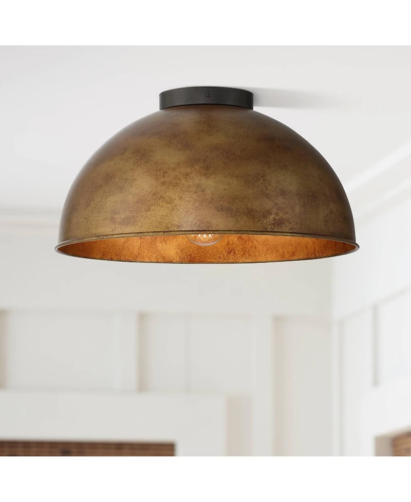 Possini Euro Design Possini Euro Julian 16 Wide Rustic Bronze 3-Light Ceiling Light