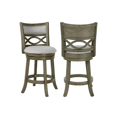 New Classic Furniture Manchester Wood Swivel Counter Stool With Fabric Seat (Set of 2