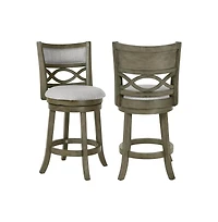 New Classic Furniture Manchester Wood Swivel Counter Stool With Fabric Seat (Set of 2