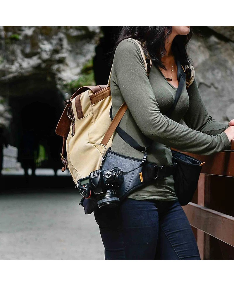 Cotton Carrier SlingBelt Carrying System with Tether for 1-Camera