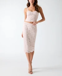 Guess Women's Katrina Midi Lace Pencil Skirt