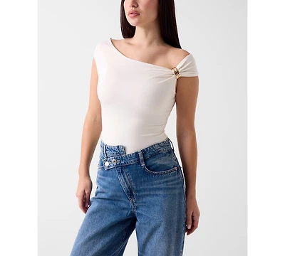 Guess Women's Suni Short-Sleeve Off-The-Shoulder Top