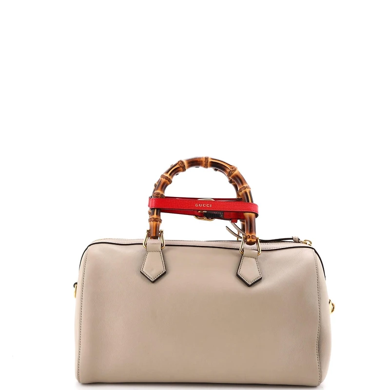 Pre-Owned Gucci Diana Nm Bamboo Handle Boston Bag Leather