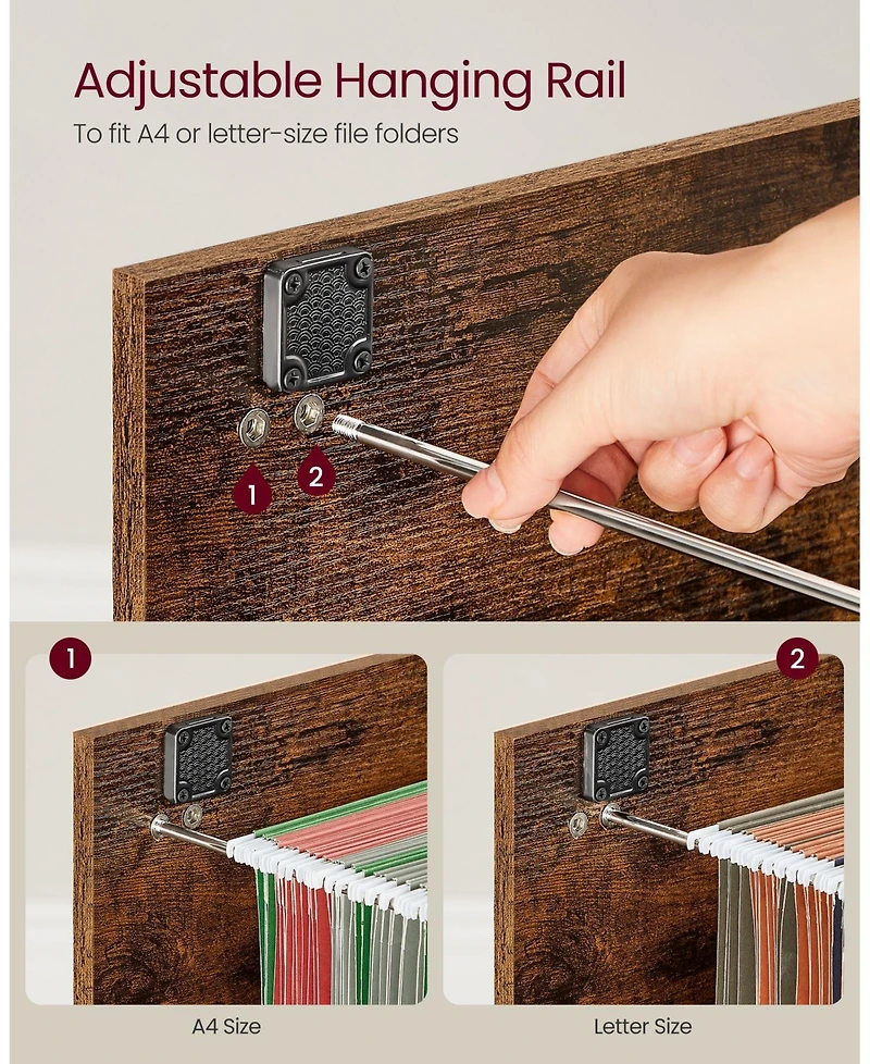 Slickblue Compact 2 Drawer File Cabinet with Lock Printer Stand Storage Unit