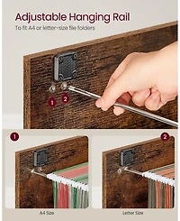 Slickblue Compact 2 Drawer File Cabinet with Lock Printer Stand Storage Unit