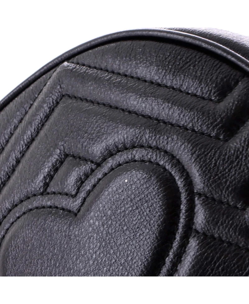 Pre-Owned Gucci Mini Gg Marmont Round Shoulder Bag Matelasse Leather