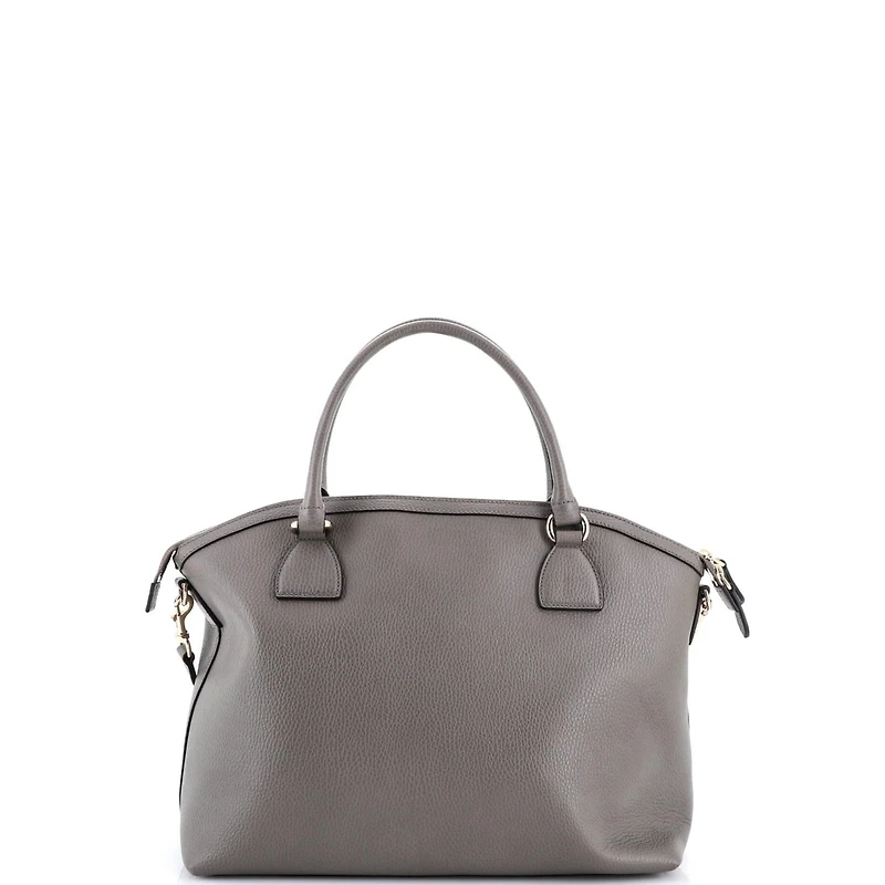 Pre-Owned Gucci Medium Gg Charm Convertible Dome Satchel Leather