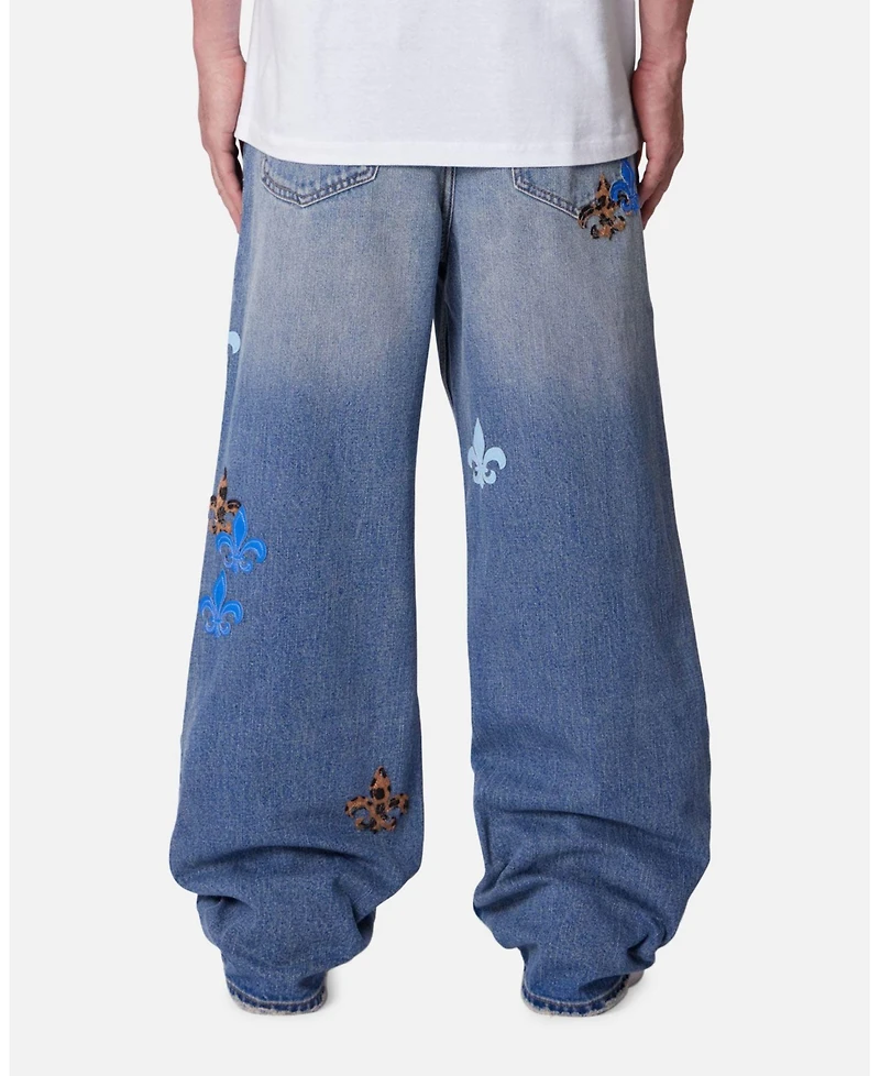 mnml Men's Ultra Baggy Fleur Patch Jeans