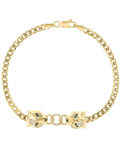Effy Collection Diamond (1/6 ct. t.w.) and Tsavorite Accent (1/20 ct. t.w.) Bracelet in 14k Yellow Gold