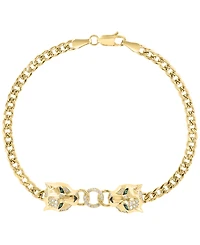 Effy Collection Diamond (1/6 ct. t.w.) and Tsavorite Accent (1/20 ct. t.w.) Bracelet in 14k Yellow Gold