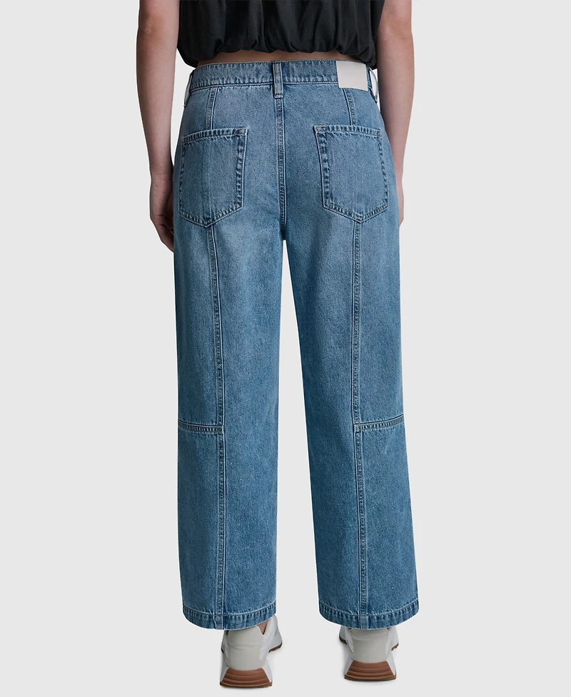 Dkny Jeans High-Rise Ankle Wide-Leg Cotton
