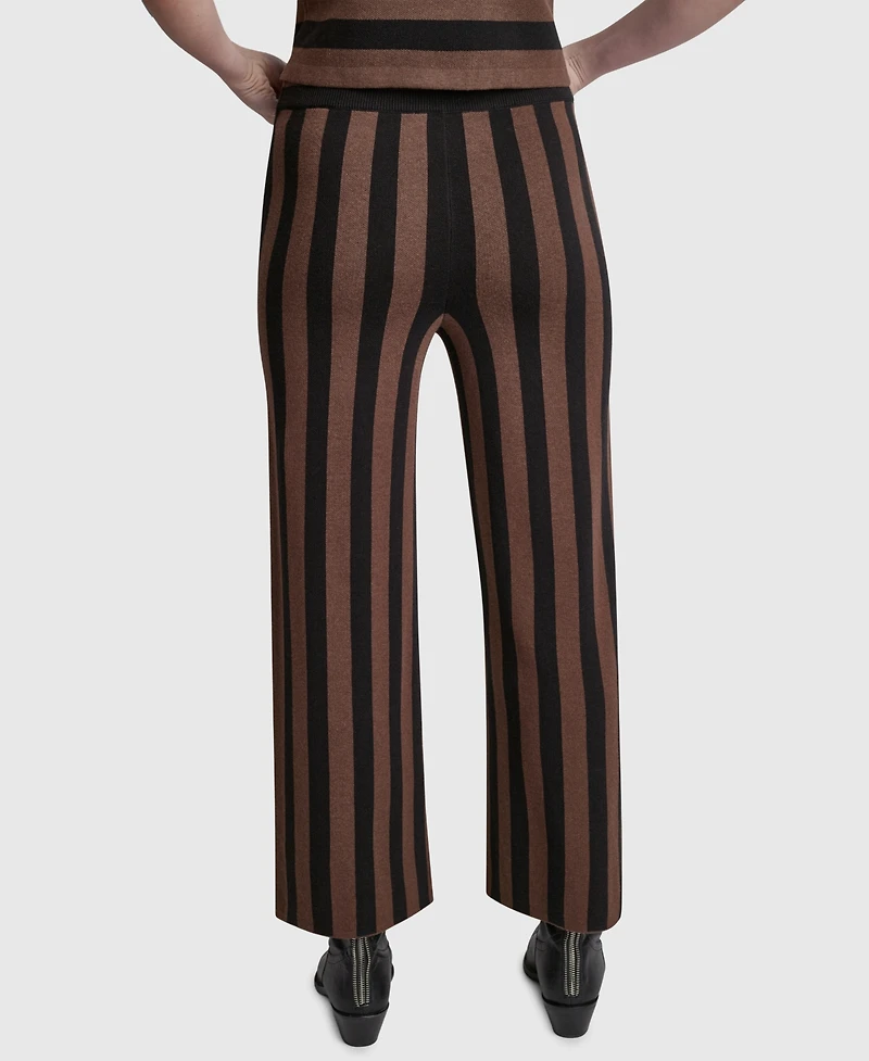 Dkny Jeans Women's Pull-On Striped Ankle Length Pants