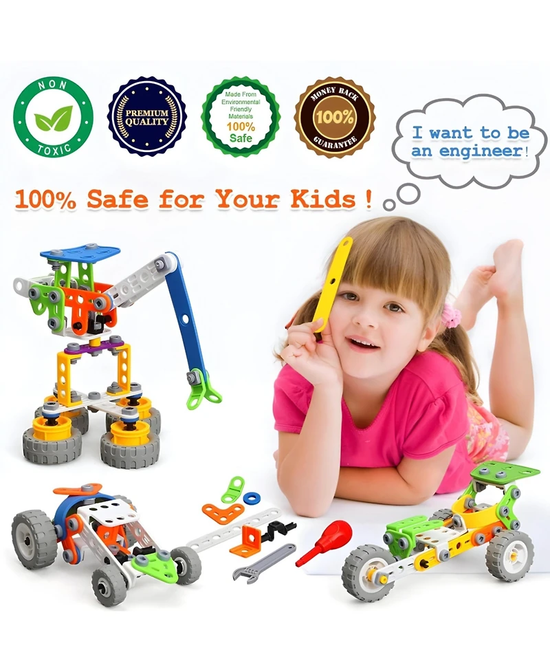 Gnuadz 175-piece Stem Building Toys Educational Construction Set - A