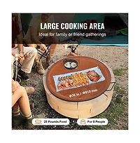 Sugift 36 in Round Fire Pit Grill Grate X-Marks Heavy Duty Steel Camp Bbq Grate