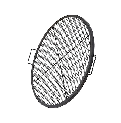 Sugift 36 in Round Fire Pit Grill Grate X-Marks Heavy Duty Steel Camp Bbq Grate