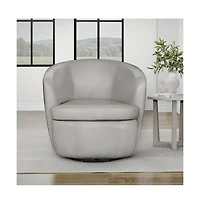 Parker Living Steamboat Ice 100% Italian Leather Swivel Club Chair